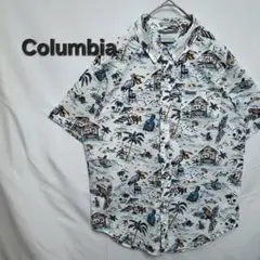 【美品】Columbia　コロンビア　柄シャツ　モチーフシャツ　アロハ