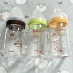 Pigeon & Conbi teteo ガラス哺乳瓶 160ml 3本セット