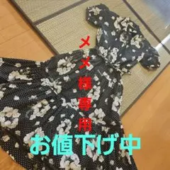 専用 【極美品】INGEBORG　ホワイトローズ 花柄ドット 半袖ワンピース