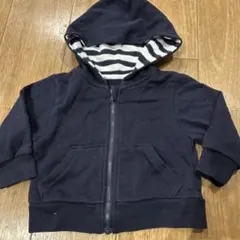 【COMME CA ISM】ネイビー ジップアップパーカー 80cm