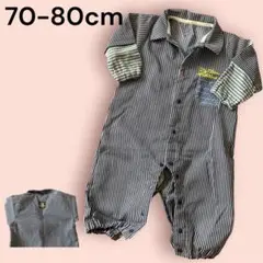 ストライプ柄ロンパース 70-80cm
