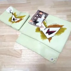 1点物♥オバケ×猫♥胴回りデザインあり♥ワンタッチ作り帯リメイク1点物♥紐タイプ