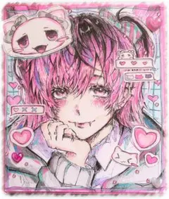 オリジナル 色紙イラスト 手描き イラスト おまけ付き 萌え絵