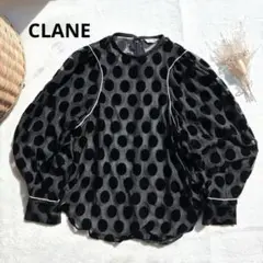 CLANE BIG DOT OPAL TOPS ドット　ブラウスブラック　M