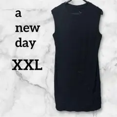匿名配送❣️a new day 【XXL】ブラック ノースリーブワンピース ミニ