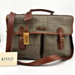 極美品】ポロラルフローレン　レザー　2WAY　ブリーフケース　A4収納　革のサムネイル