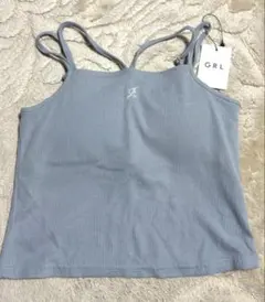 カップ付きロゴ刺繍キャミソール[dk1120]のサムネイル