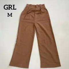 GRL グレイル ハイウエストワイドパンツ ブラウン スラックス