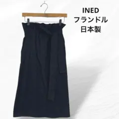 日本製INED フランドル　黒タイトスカート ウエストゴム　きれいめ　おしゃれのサムネイル