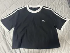 aquaist リンガーTシャツ 半袖 ブラック