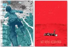 ヒロアカ　原画展　A2アートポスター　2枚セット　頑張れ　緑谷 出久　爆豪 勝己