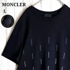 【入手困難✨】モンクレール センタービッグロゴ ワッペン刺繍 Tシャツ 黒 XL 入手困難✨】モンクレール センタービッグロゴ ワッペン刺繍 Tシャツ