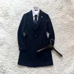 <ハンガー> LARDINI ネイビー チェスターコート ブートニエール44 ハンガー> LARDINI ネイビー チェスターコート ブートニエール44