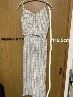 【美品】Honeys ストライプ花模様　サロペットMサイズのサムネイル
