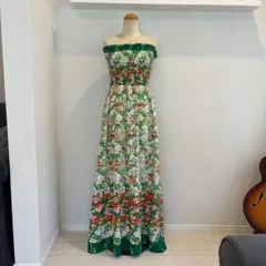 ヴィンテージ チューブトップワンピース NY ロング 花柄