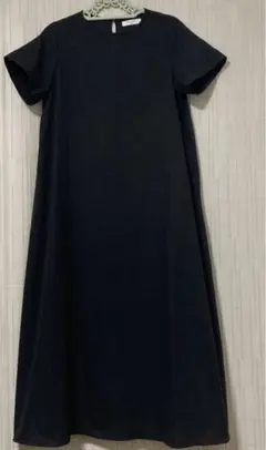 サマンサモスモス  麻混　ワンピース　ブラック