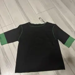 美品 しまむら Rose Farm 半袖 Tシャツ 黒 L 緑 アクセント