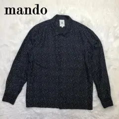 mando マンド シルクシャツ ランダムドット 日本製 ブラック ドレープ 絹のサムネイル
