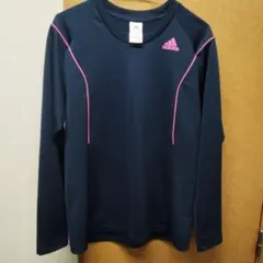 adidas アディダス　CLIMALITE 刺繍ロゴ入り　長袖Ｔシャツ 　L