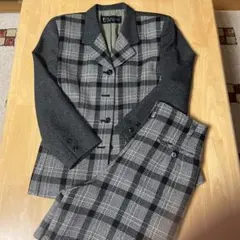 チェック柄　昭和レトロ　バブル　ヴィンテージ　90s 古着　セットアップ