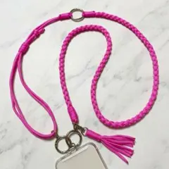 【ショッキングピンク】スマホショルダー スマホストラップ パラコード ss03