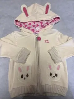 ミキハウス うさぎ耳パーカー 90cm