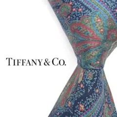 ◆美品◆Tiffany&Co. ネクタイ 青色 ペイズリー柄 カジュアルのサムネイル