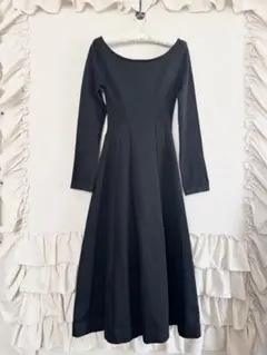 ROYAL PARTY オープンネックシェイプアップニットフレアワンピース