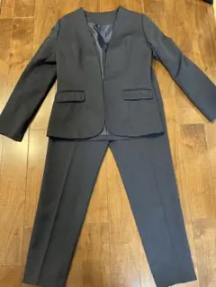 ネイビー　 ノーカラー ジャケット パンツセットアップ　卒業式、入学式