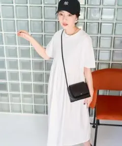 FREAKS STOREウエストギャザー切り替えノースリーブワンピース
