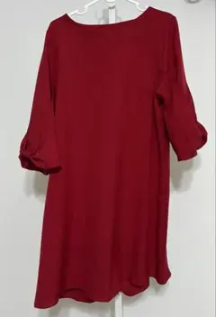 Bou jeloud チュニック ワンピースMサイズ レッド リボン袖