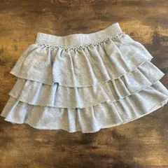 【良品】キュロットミニスカート グレー スウェット切りっぱなし