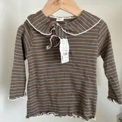 &mignon レンガ 襟つき ボーダーT 80size