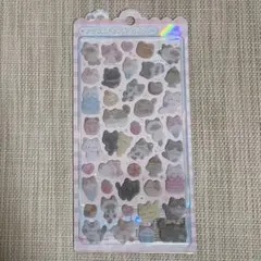 ふわふわドロップシール　ねこねこふわふわ　ボンボンドロップシール