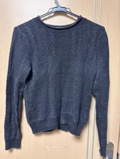 DOUBLE RL RRLダークグレー 長袖ニットセーター