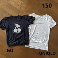 GU紺TシャツUNIQLOヒートテック150のサムネイル