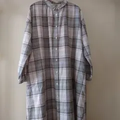 SUN VALLEY チェック柄 長袖シャツワンピース