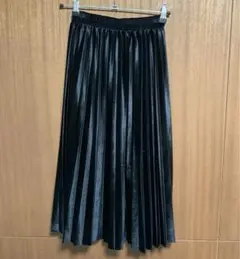 チュール プリーツ ロング スカート ブラック