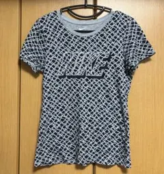 NIKE 総柄プリント 半袖Tシャツ グレー×ブラック M