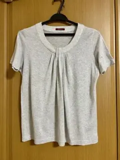 【美品】AMACA アマカ 半袖カットソー グレー系 シンプルのサムネイル
