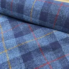 ハリスツイード 50cm×50cm ブルー スコットランド製 毛100% 新品