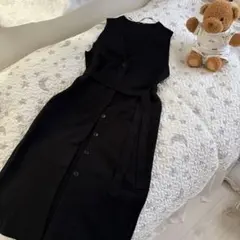 GU ブラック ロングベスト ジレ