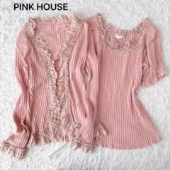PINK HOUSE ピンクハウス アンサンブル 半袖 ニット カーディガン