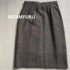 レディース ひざ丈 タイトスカート　ツィード風　ブラック系