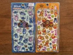 【正規品】プチドロップステッカー　プチドロ　スティッチ　プーさん　2枚セット