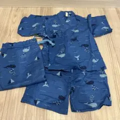 お値下げ中　Samansa Mos2 キッズ　Sサイズ　甚平セット　クジラ柄