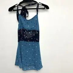 水玉模様ノースリーブミニワンピース