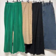 ボトムス4点　春夏秋冬　パンツ　スカート　プリーツ/チェック/デニム 　お買い得