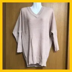 416★Vネックラメ入りトップス★BELIEVE★ピンク★春