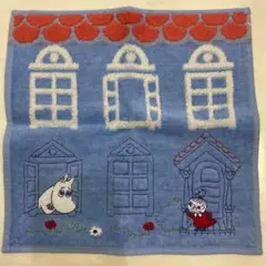 大人気 ⭐️ ムーミン リトルミイ タオル ハンカチ ムーミンハウス 刺繍 水色